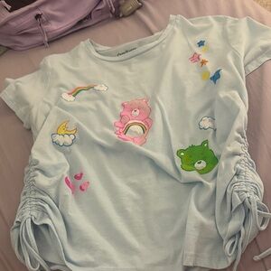 Pastel Blue Graphic Women Top